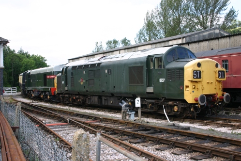 Class 37 D6737 37037 and Class 20 D8110 20110 Buckfastleigh 2012