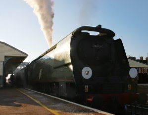 2012 - Mainline Working - Eastleigh - The  Bath Christmas Market - Ex-SR Battle of Britain class - 34067 Tangmere