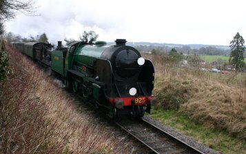 2013 Great Spring Steam Gala - Watercress Line - Departing Ropley - T9 class 30120 & Southern Schools V 925 Cheltenham