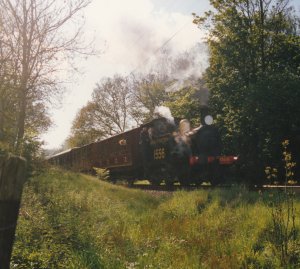 1997 - Kent & East Sussex Railway - Between Rolvenden & Tenterden - P class 1556