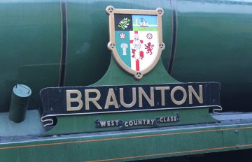 2013 Watercress Line Autumn Steam Spectacular - Ropley - Rebuilt West Country class - 34046 Braunton nameplate