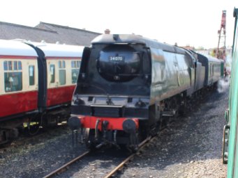 2014 - Swanage Railway - Swanage - Unrebuilt Battle of Britain class - 34070 Manston