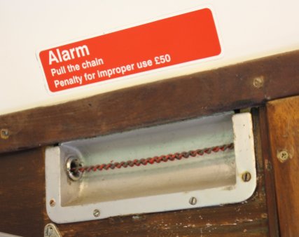 2014 - Watercress Railway - Alarm Pull the Chain Fine For Improper Use £50 - Class 205 DEMU Hants Unit Thumper 1125